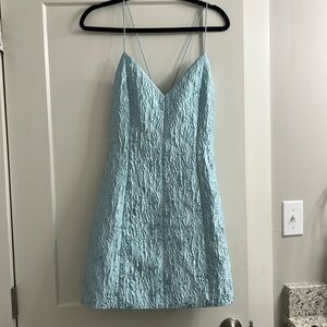 Alice & Olivia - Tayla Structured Lantern Mini Dress in Julep Blue, size 10